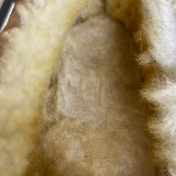 L.L. Bean Wicked Good Moccasins Brown Suede Shearling Slip On Men's Size 10 US - Picture 9 of 10